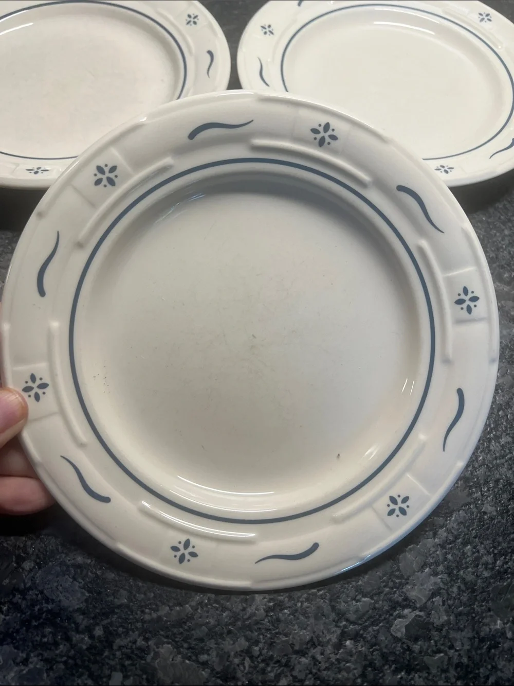 Longaberger Woven Pottery Classic Cream salad/dessert plates - Set of 3